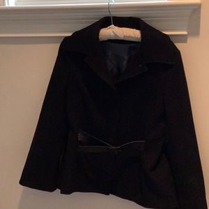 Martin Grant black jacket with leather belt detailing